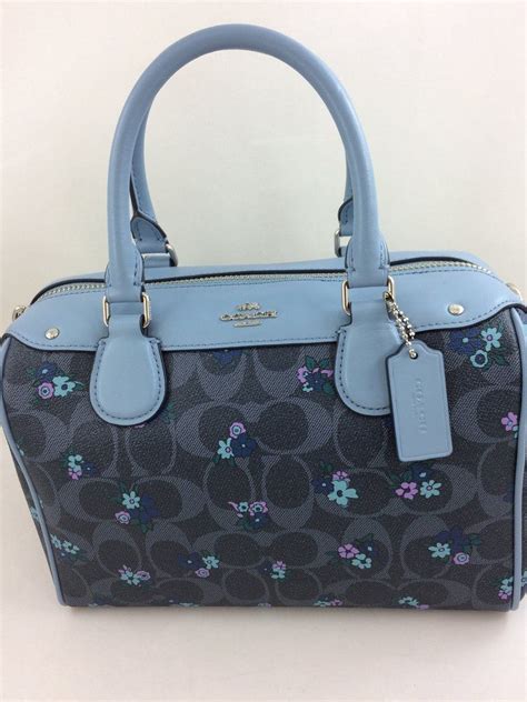 coach blue flower purse